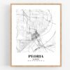 Eleville Unframed Peoria Illinois City View Abstract Road Modern Map Art Print Poster Wall Office Home Decor Minimalist Line Art Hometown wgn445 - Image 4