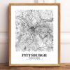 Eleville Unframed Pittsburgh Pennsylvania City View Abstract Road Modern Map Art Print Poster Wall Office Home Decor Minimalist Line Art Hometown wgn451 - Image 2
