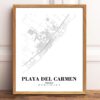 Eleville Unframed Playa del Carmen Mexico City View Abstract Road Modern Map Art Print Poster Wall Office Home Decor Minimalist Line Art Hometown wgn452 - Image 2
