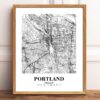 Eleville Unframed Portland Oregon City View Abstract Road Modern Map Art Print Poster Wall Office Home Decor Minimalist Line Art Hometown wgn453 - Image 2