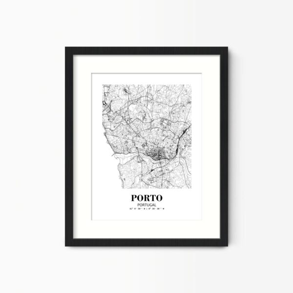 Eleville Unframed Porto Portugal City View Abstract Road Modern Map Art Print Poster Wall Office Home Decor Minimalist Line Art Hometown wgn454