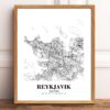 Eleville Unframed Reykjavik Iceland City View Abstract Road Modern Map Art Print Poster Wall Office Home Decor Minimalist Line Art Hometown wgn460 - Image 2