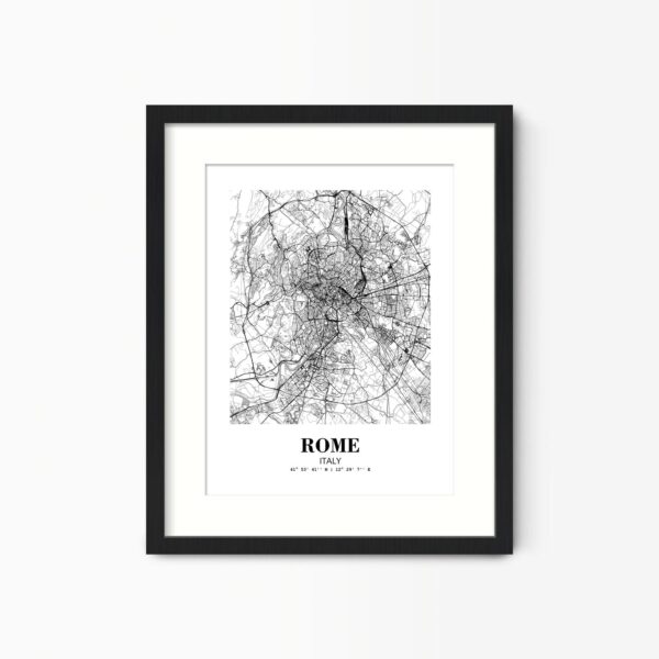 Eleville Unframed Rome Italy City View Abstract Road Modern Map Art Print Poster Wall Office Home Decor Minimalist Line Art Hometown wgn466