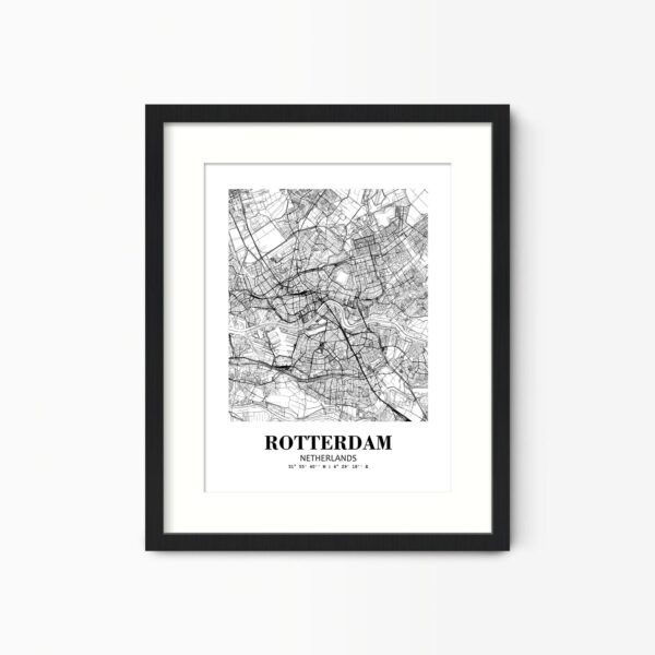 Eleville Unframed Rotterdam Netherlands City View Abstract Road Modern Map Art Print Poster Wall Office Home Decor Minimalist Line Art Hometown wgn467
