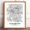Eleville Unframed Sacramento California City View Abstract Road Modern Map Art Print Poster Wall Office Home Decor Minimalist Line Art Hometown wgn468 - Image 2