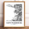 Eleville Unframed Saint Petersburg Russia City View Abstract Road Modern Map Art Print Poster Wall Office Home Decor Minimalist Line Art Hometown wgn469 - Image 2