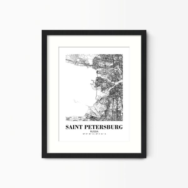 Eleville Unframed Saint Petersburg Russia City View Abstract Road Modern Map Art Print Poster Wall Office Home Decor Minimalist Line Art Hometown wgn469