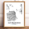 Eleville Unframed San Francisco California City View Abstract Road Modern Map Art Print Poster Wall Office Home Decor Minimalist Line Art Hometown wgn474 - Image 2