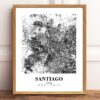 Eleville Unframed Santiago Chile City View Abstract Road Modern Map Art Print Poster Wall Office Home Decor Minimalist Line Art Hometown wgn477 - Image 2