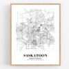 Eleville Unframed Saskatoon Saskatchewan City View Abstract Road Modern Map Art Print Poster Wall Office Home Decor Minimalist Line Art Hometown wgn481 - Image 4