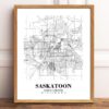 Eleville Unframed Saskatoon Saskatchewan City View Abstract Road Modern Map Art Print Poster Wall Office Home Decor Minimalist Line Art Hometown wgn481 - Image 2