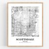 Eleville Unframed Scottsdale Arizona City View Abstract Road Modern Map Art Print Poster Wall Office Home Decor Minimalist Line Art Hometown wgn482 - Image 4