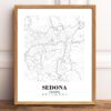 Eleville Unframed Sedona Arizona City View Abstract Road Modern Map Art Print Poster Wall Office Home Decor Minimalist Line Art Hometown wgn484 - Image 2