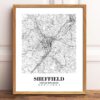 Eleville Unframed Sheffield United Kingdom City View Abstract Road Modern Map Art Print Poster Wall Office Home Decor Minimalist Line Art Hometown wgn488 - Image 2