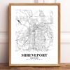 Eleville Unframed Shreveport Louisiana City View Abstract Road Modern Map Art Print Poster Wall Office Home Decor Minimalist Line Art Hometown wgn489 - Image 2
