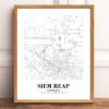 Eleville Unframed Siem Reap Cambodia City View Abstract Road Modern Map Art Print Poster Wall Office Home Decor Minimalist Line Art Hometown wgn490 - Image 2