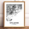 Eleville Unframed Singapore Singapore City View Abstract Road Modern Map Art Print Poster Wall Office Home Decor Minimalist Line Art Hometown wgn491 - Image 2