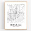 Eleville Unframed Sioux Falls South Dakota City View Abstract Road Modern Map Art Print Poster Wall Office Home Decor Minimalist Line Art Hometown wgn492 - Image 4