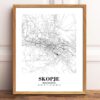 Eleville Unframed Skopje Macedonia City View Abstract Road Modern Map Art Print Poster Wall Office Home Decor Minimalist Line Art Hometown wgn493 - Image 2