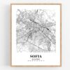 Eleville Unframed Sofia Bulgaria City View Abstract Road Modern Map Art Print Poster Wall Office Home Decor Minimalist Line Art Hometown wgn494 - Image 4