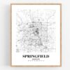 Eleville Unframed Springfield Missouri City View Abstract Road Modern Map Art Print Poster Wall Office Home Decor Minimalist Line Art Hometown wgn496 - Image 4