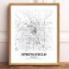 Eleville Unframed Springfield Missouri City View Abstract Road Modern Map Art Print Poster Wall Office Home Decor Minimalist Line Art Hometown wgn496 - Image 2