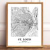 Eleville Unframed St. Louis Missouri City View Abstract Road Modern Map Art Print Poster Wall Office Home Decor Minimalist Line Art Hometown wgn498 - Image 2