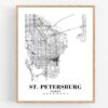 Eleville Unframed St. Petersburg Florida City View Abstract Road Modern Map Art Print Poster Wall Office Home Decor Minimalist Line Art Hometown wgn499 - Image 4