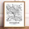 Eleville Unframed Stockholm Sweden City View Abstract Road Modern Map Art Print Poster Wall Office Home Decor Minimalist Line Art Hometown wgn501 - Image 2