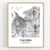 Eleville Unframed Tacoma Washington City View Abstract Road Modern Map Art Print Poster Wall Office Home Decor Minimalist Line Art Hometown wgn505 - Image 4