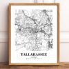 Eleville Unframed Tallahassee Florida City View Abstract Road Modern Map Art Print Poster Wall Office Home Decor Minimalist Line Art Hometown wgn507 - Image 2