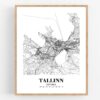 Eleville Unframed Tallinn Estonia City View Abstract Road Modern Map Art Print Poster Wall Office Home Decor Minimalist Line Art Hometown wgn508 - Image 4