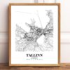 Eleville Unframed Tallinn Estonia City View Abstract Road Modern Map Art Print Poster Wall Office Home Decor Minimalist Line Art Hometown wgn508 - Image 2