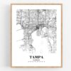 Eleville Unframed Tampa Florida City View Abstract Road Modern Map Art Print Poster Wall Office Home Decor Minimalist Line Art Hometown wgn509 - Image 4
