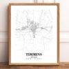 Eleville Unframed Timmins Ontario City View Abstract Road Modern Map Art Print Poster Wall Office Home Decor Minimalist Line Art Hometown wgn515 - Image 2