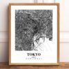 Eleville Unframed Tokyo Japan City View Abstract Road Modern Map Art Print Poster Wall Office Home Decor Minimalist Line Art Hometown wgn517 - Image 2