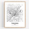Eleville Unframed Toledo Ohio City View Abstract Road Modern Map Art Print Poster Wall Office Home Decor Minimalist Line Art Hometown wgn518 - Image 4