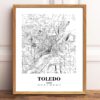 Eleville Unframed Toledo Ohio City View Abstract Road Modern Map Art Print Poster Wall Office Home Decor Minimalist Line Art Hometown wgn518 - Image 2