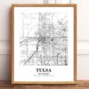 Eleville Unframed Tulsa Oklahoma City View Abstract Road Modern Map Art Print Poster Wall Office Home Decor Minimalist Line Art Hometown wgn522 - Image 2