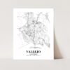 Eleville Unframed Vallejo California City View Abstract Road Modern Map Art Print Poster Wall Office Home Decor Minimalist Line Art Hometown wgn526 - Image 3