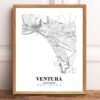 Eleville Unframed Ventura California City View Abstract Road Modern Map Art Print Poster Wall Office Home Decor Minimalist Line Art Hometown wgn530 - Image 2