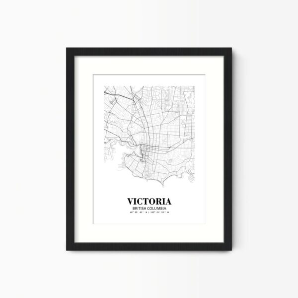 Eleville Unframed Victoria British Columbia City View Abstract Road Modern Map Art Print Poster Wall Office Home Decor Minimalist Line Art Hometown wgn531