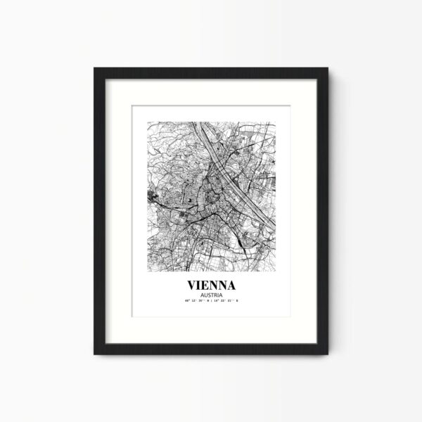 Eleville Unframed Vienna Austria City View Abstract Road Modern Map Art Print Poster Wall Office Home Decor Minimalist Line Art Hometown wgn532
