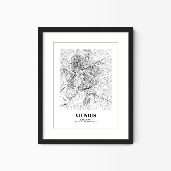 Eleville Unframed Vilnius Lithuania City View Abstract Road Modern Map Art Print Poster Wall Office Home Decor Minimalist Line Art Hometown wgn533