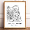Eleville Unframed Virginia Beach Virginia City View Abstract Road Modern Map Art Print Poster Wall Office Home Decor Minimalist Line Art Hometown wgn534 - Image 2