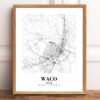 Eleville Unframed Waco Texas City View Abstract Road Modern Map Art Print Poster Wall Office Home Decor Minimalist Line Art Hometown wgn535 - Image 2