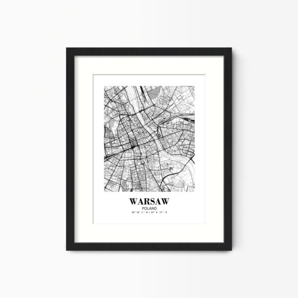 Eleville Unframed Warsaw Poland City View Abstract Road Modern Map Art Print Poster Wall Office Home Decor Minimalist Line Art Hometown wgn536