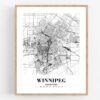 Eleville Unframed Winnipeg Manitoba City View Abstract Road Modern Map Art Print Poster Wall Office Home Decor Minimalist Line Art Hometown wgn541 - Image 4