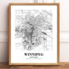 Eleville Unframed Winnipeg Manitoba City View Abstract Road Modern Map Art Print Poster Wall Office Home Decor Minimalist Line Art Hometown wgn541 - Image 2