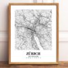 Eleville Unframed Zürich Switzerland City View Abstract Road Modern Map Art Print Poster Wall Office Home Decor Minimalist Line Art Hometown wgn545 - Image 2